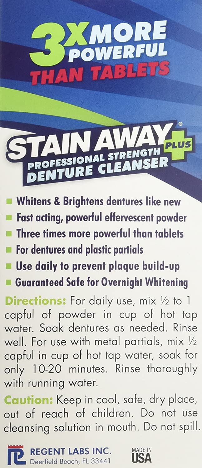 STAIN-AWAY PLUS DENTURE CLEANSER 8.4 OZ