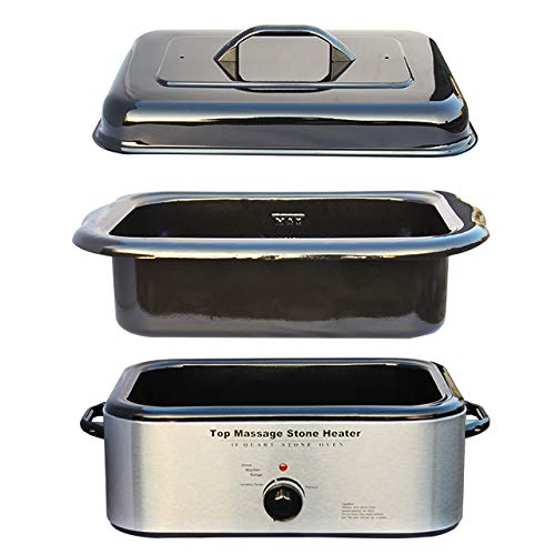Amethyst Lake Hot Stones Massage Set With Warmer Pot - 48 Basalt Hot Stone 18 Quart Oven Water Heate