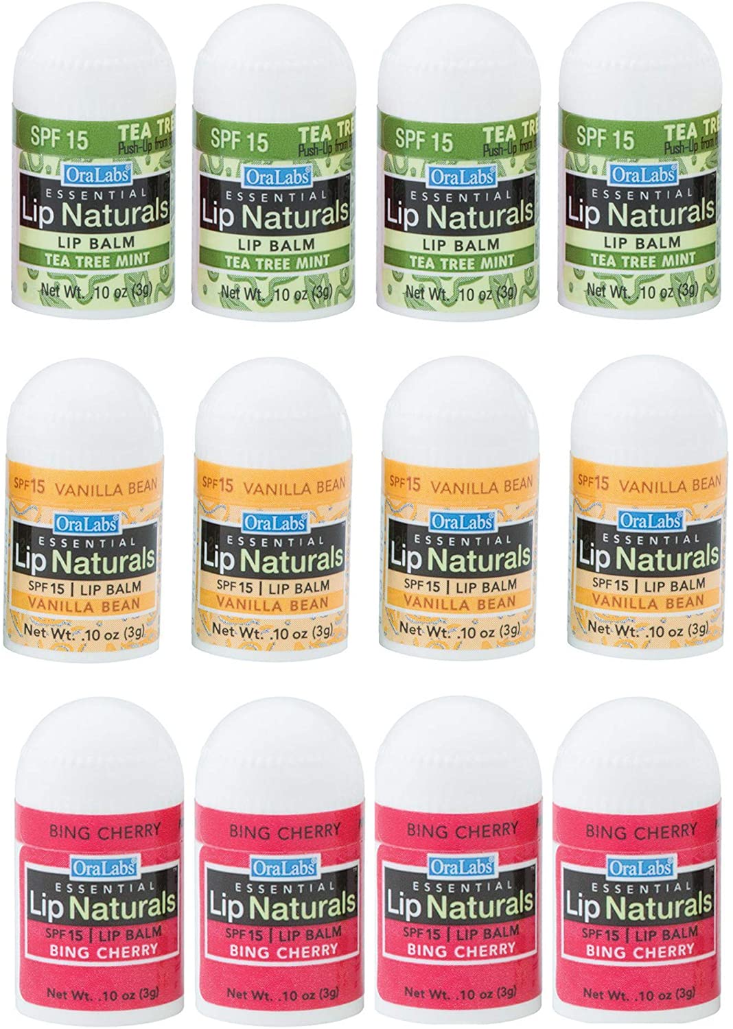 Essential Lip Naturals | Mini Lip Balm - 12 Count [SPF-15] (Assortment)