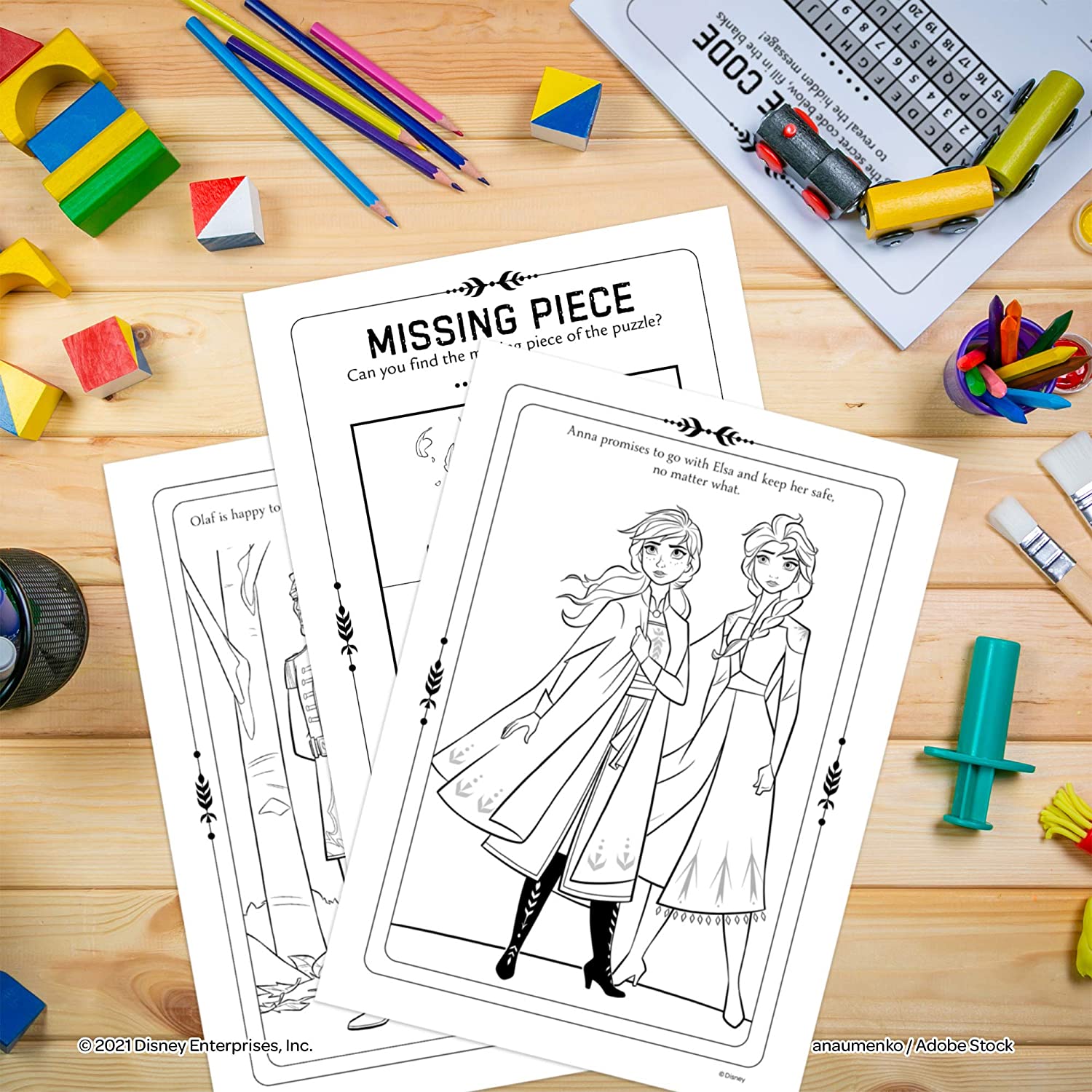 Disney Frozen 2 Anna and Olaf 32-Page Coloring and Activity Book with Puffy Stickers 45823, Bendon