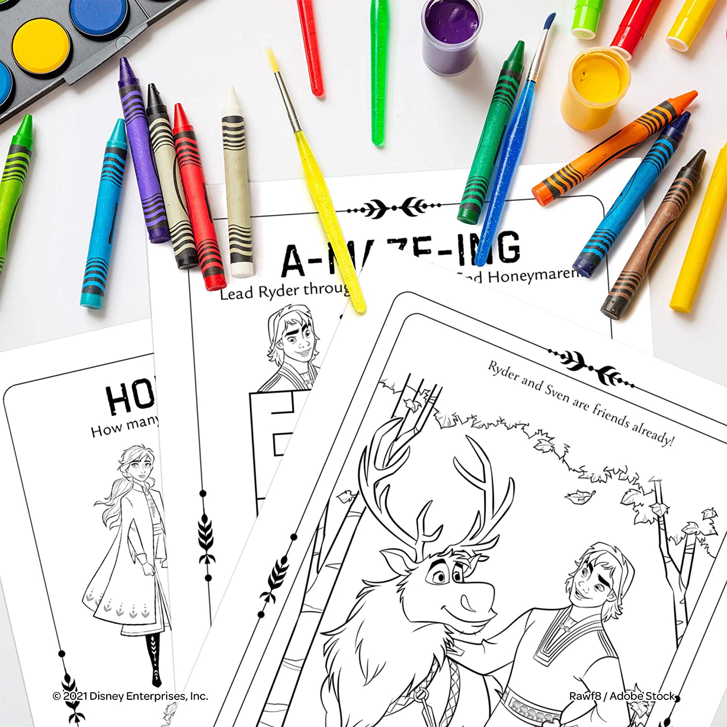 Disney Frozen 2 Anna and Olaf 32-Page Coloring and Activity Book with Puffy Stickers 45823, Bendon
