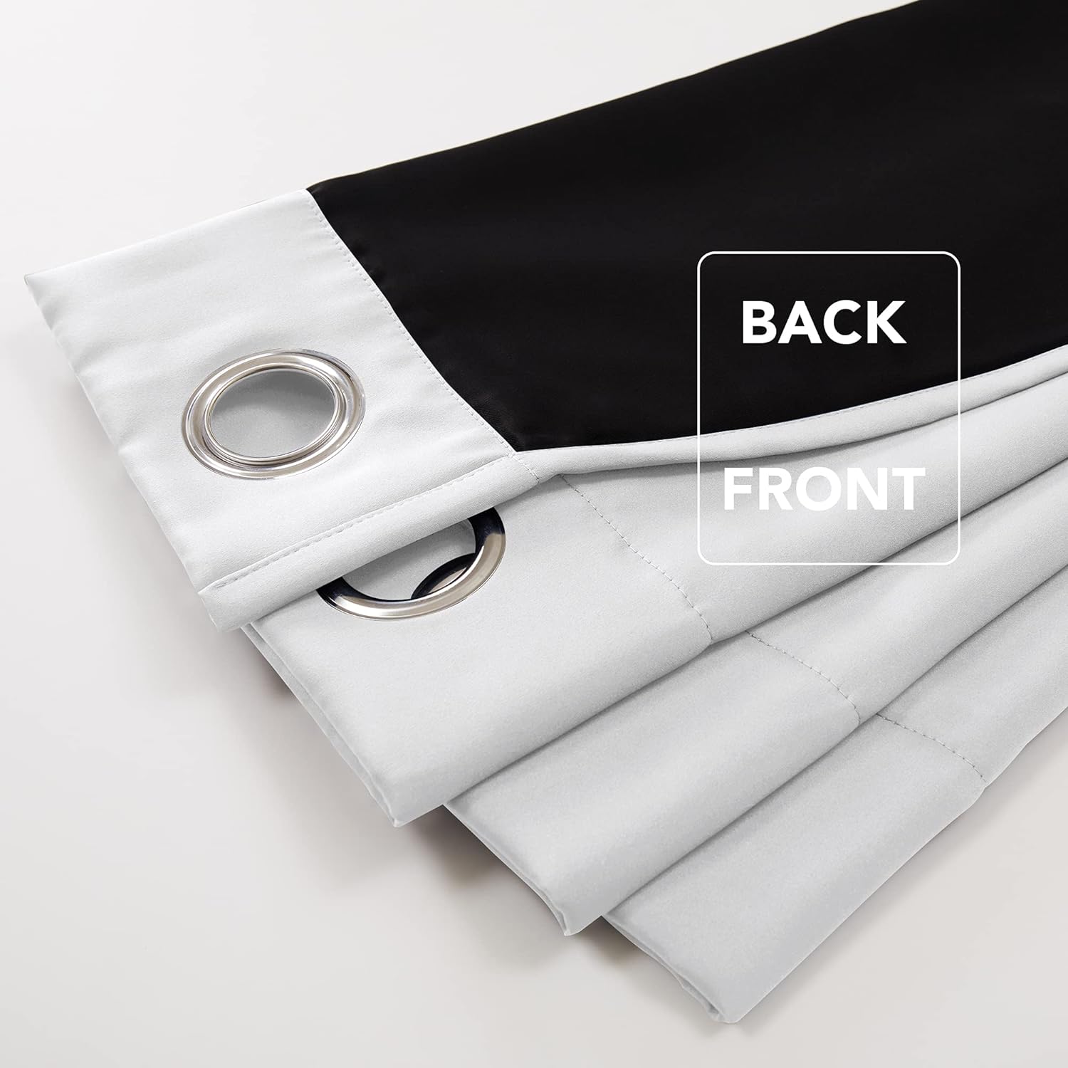 Deconovo 100% Blackout Curtains, Pure White, Total Light Blocking Curtain 108 Inch Length with Liner