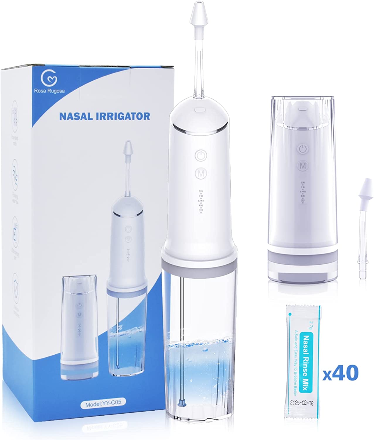 Nasal Sinus Irrigation System, Nose Wash Cleaner 4 Pressure Rinse Nasal Irrigation for Adult & Kid w