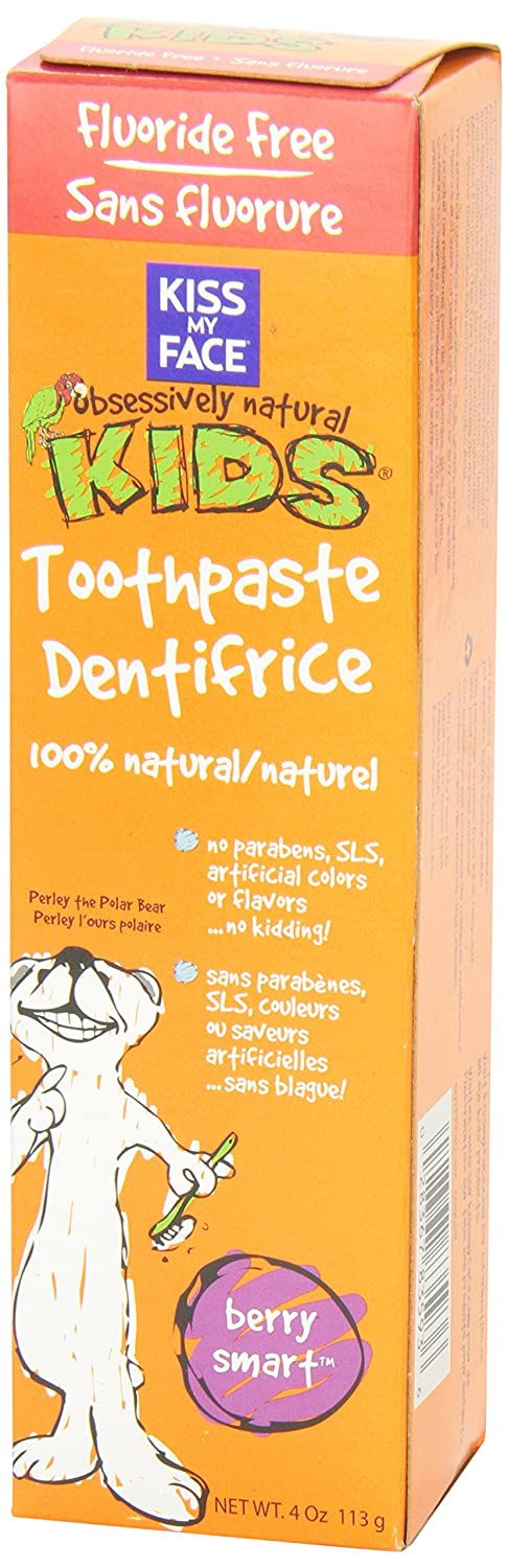 Kiss My Face Kids Berry Smart Gel Toothpaste - SLS and Fluoride Free - Removes Plaque And Prevents T