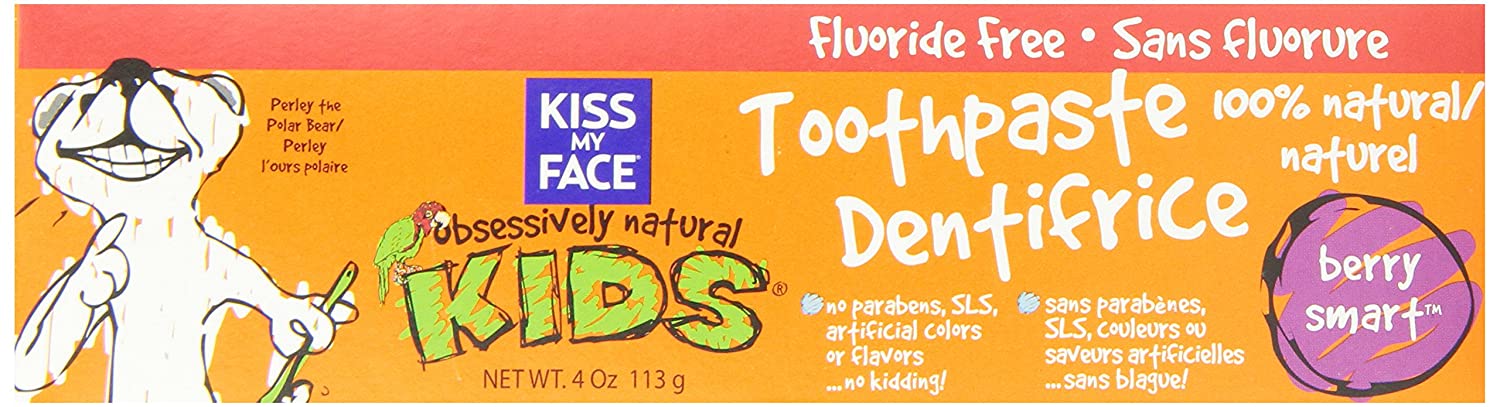 Kiss My Face Kids Berry Smart Gel Toothpaste - SLS and Fluoride Free - Removes Plaque And Prevents T