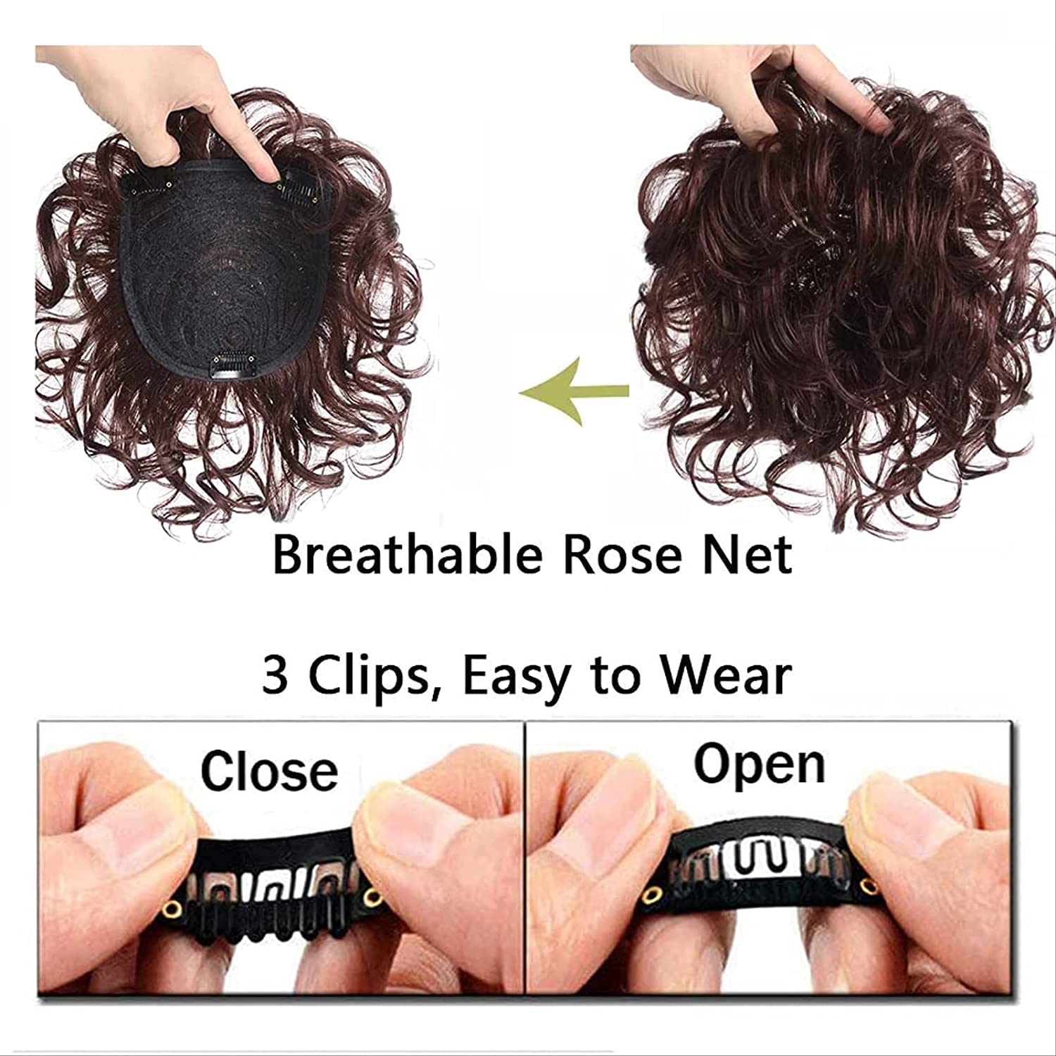 YOUKKGL Short Curly Real Human Hair Topper with Front Bangs for Women,Toupee Clip in Top Hair Pieces Wavy Fluffy Crown Wigs Breathable Wiglets Hairpieces YOUKKGL Short Curly Real Human Hair Topper with Front Bangs for Women,Toupee Clip in Top Hair Pieces Wavy Fluffy Crown Wigs Breathable Wiglets Hairpieces