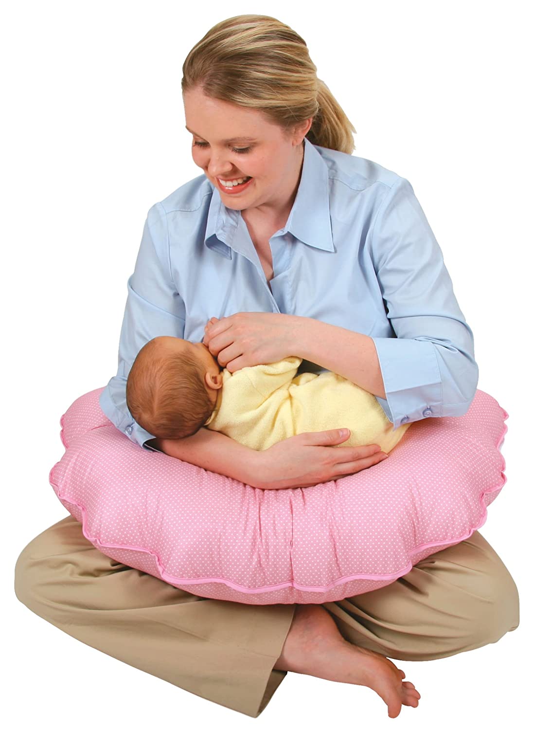 Leachco Cuddle-U Basic Nursing Pillow and More, Pink Pin Dot , 20x18x7 Inch (Pack of 1)