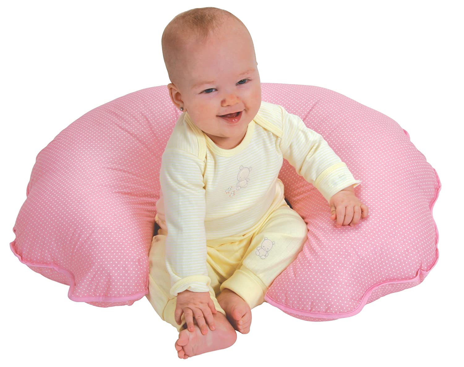 Leachco CuddleU Basic Nursing Pillow and More, Pink Pin Dot , 20x18x7
