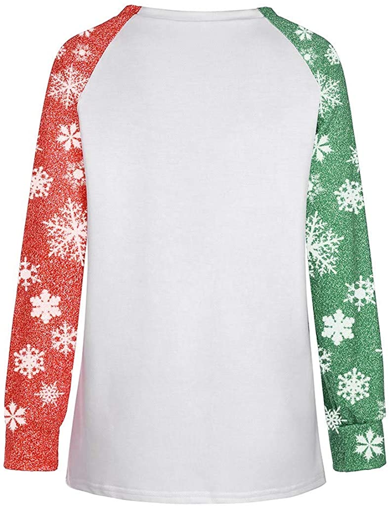 Dosoop Merry Christmas Color Block Blouse Women