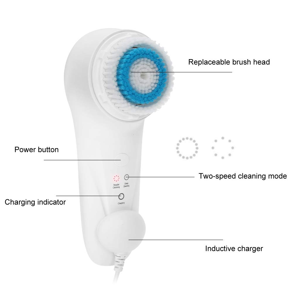 Facial Cleansing Instrument, Sonic Micro‑Vibration Massage Electric Facial Cleansing Brush Conveni