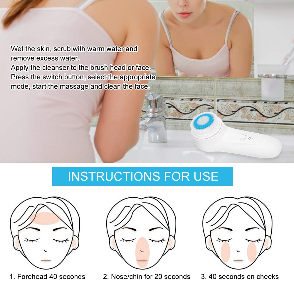 Facial Cleansing Instrument, Sonic Micro‑Vibration Massage Electric Facial Cleansing Brush Conveni