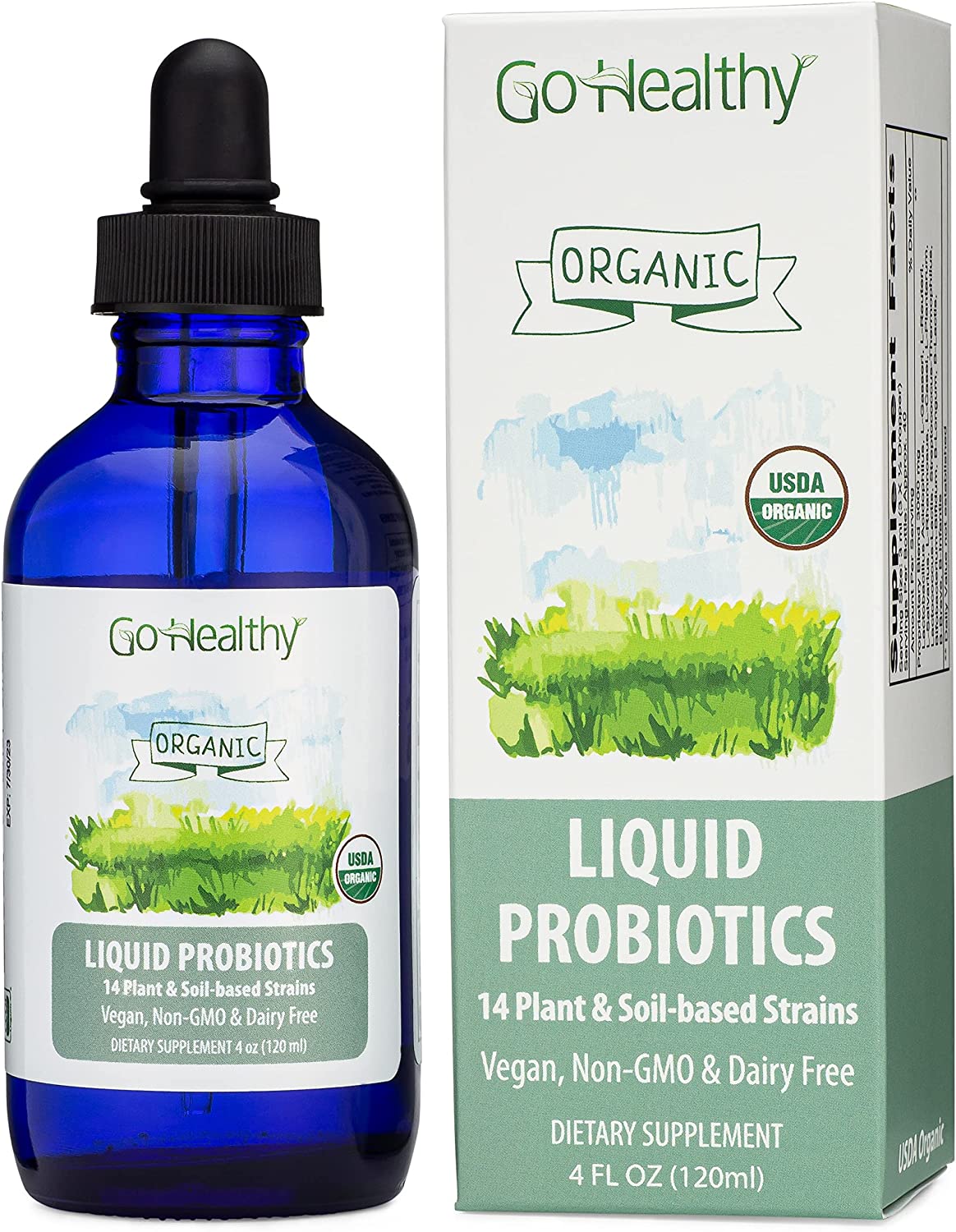 Go Healthy Probiotics for Women, Men, Teens Digestive & Immune Health -Organic Unflavored Liquid - 4
