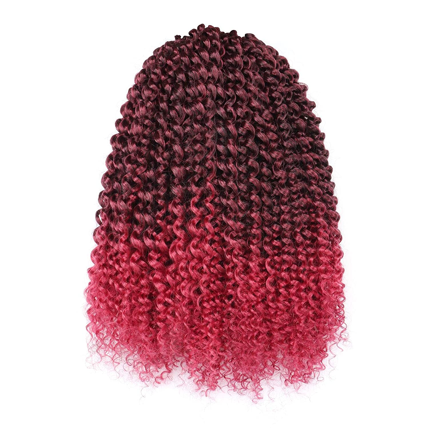 Passion Twist Hair 12Inch 7packs - Ombre Burgundy Water Wave Crochet Braids for Butterfly Locs or Bo