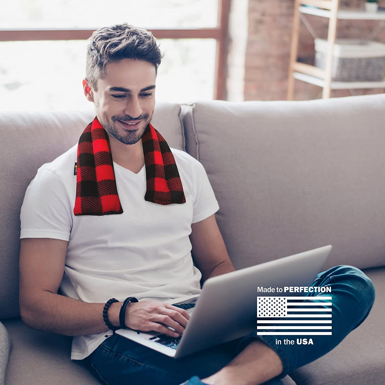 SunnyBay Microwavable Neck Heating Pad - Moist Heat Wrap for Pain Relief - Microwave Heating Pad for