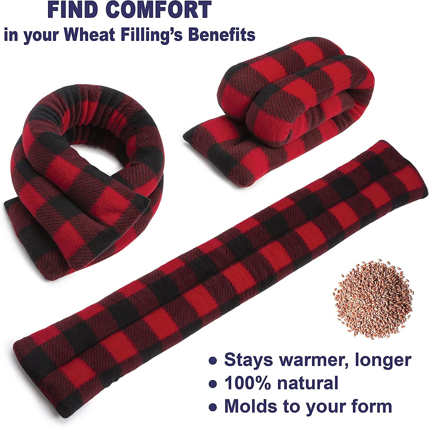 SunnyBay Microwavable Neck Heating Pad - Moist Heat Wrap for Pain Relief - Microwave Heating Pad for