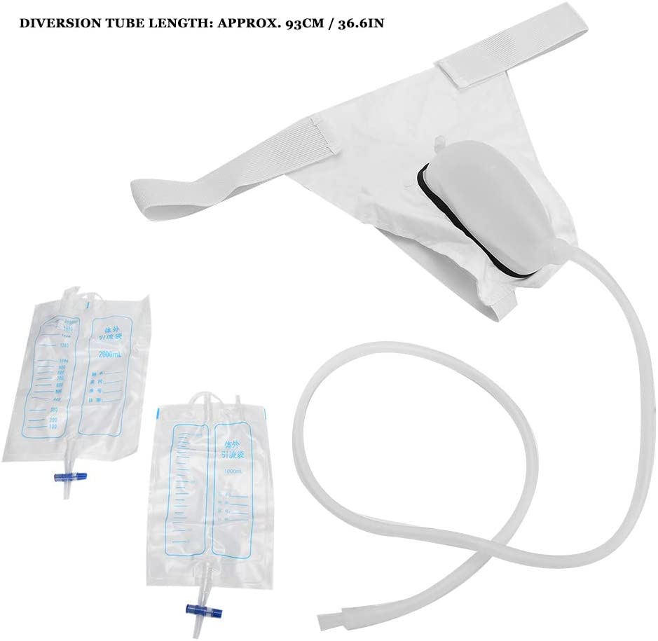 Urine Collection Bag, Reusable Silicon Cotton Urinal, No Leakage, Anti Backflow, Breathable, Equippe