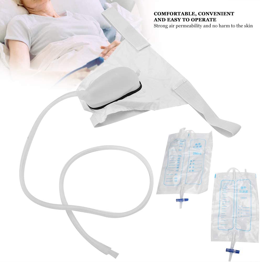 Urine Collection Bag, Reusable Silicon Cotton Urinal, No Leakage, Anti Backflow, Breathable, Equippe
