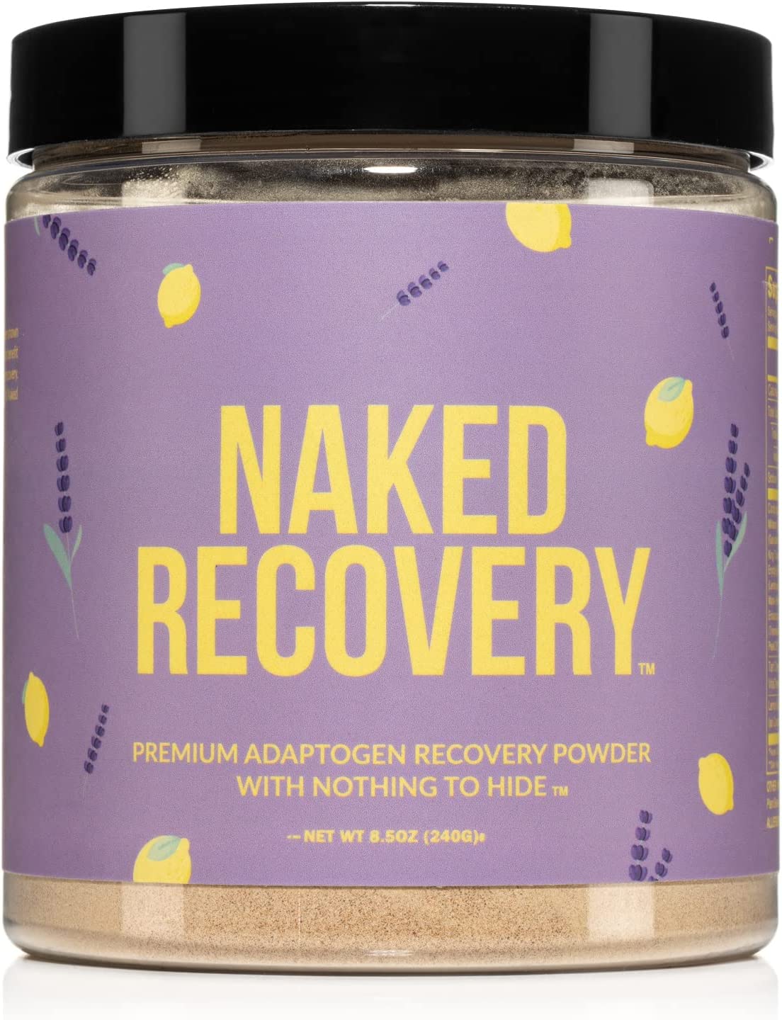 Naked Recovery - Mushroom Supplement Powder - Lions Mane, Cordyceps, Reishi, Tart Cherries, Lemon Ba