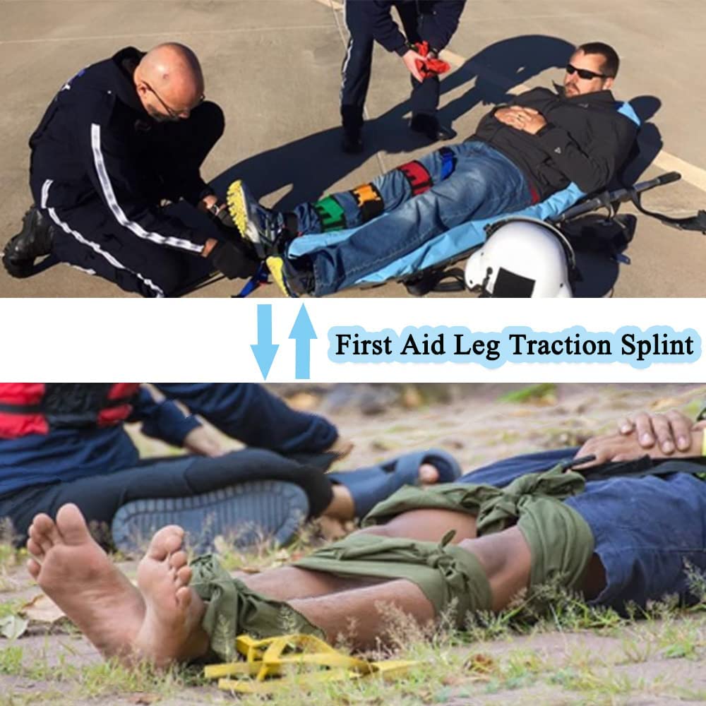 First Aid Leg Traction Splint, Outdoor Calf Feet Thigh Immobilization Device for Emergency Rescue & 