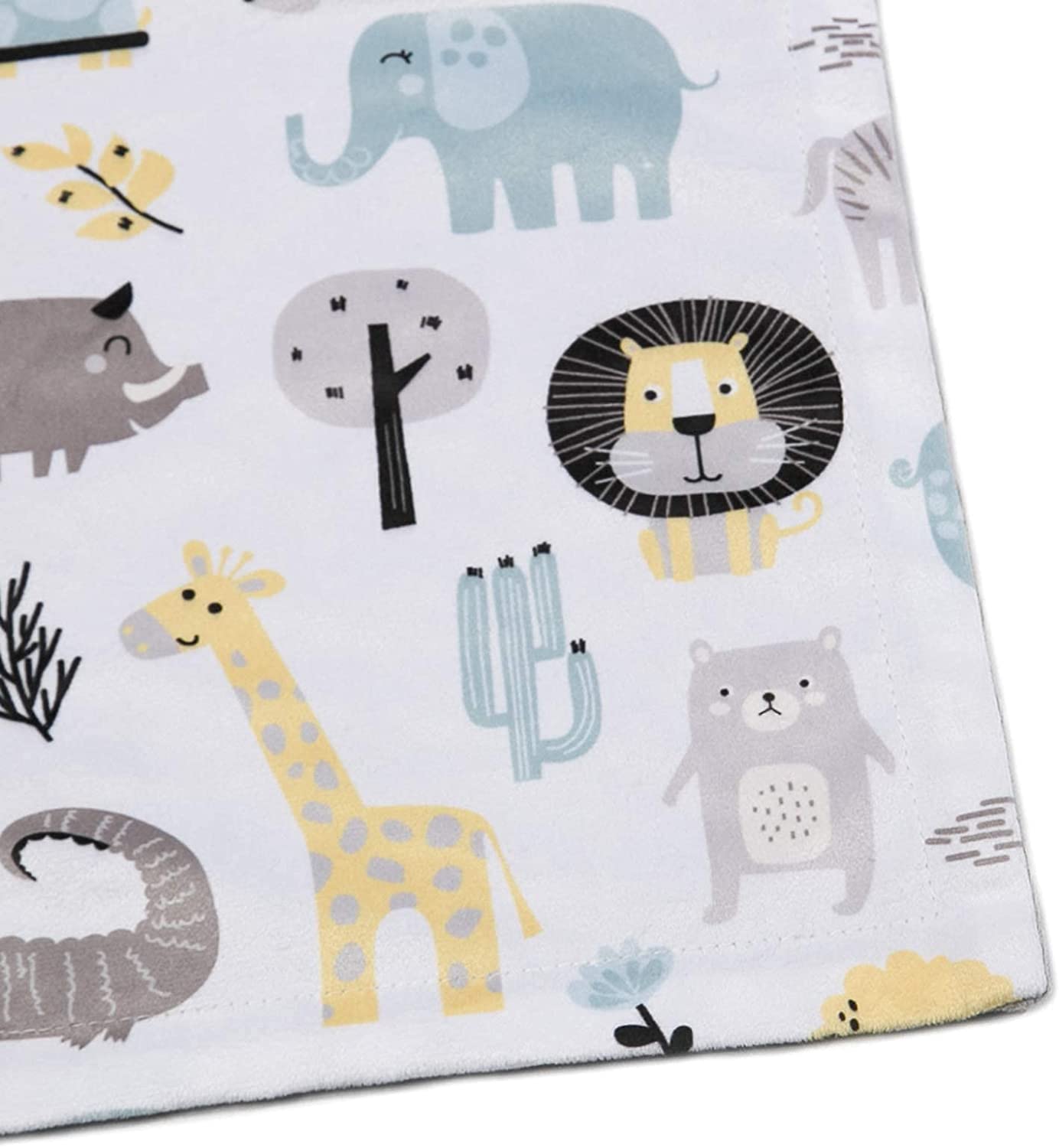 BORITAR Animals Baby Blanket and Elephant Security Blanket, Soft Minky Blanket with Lovely Animals P