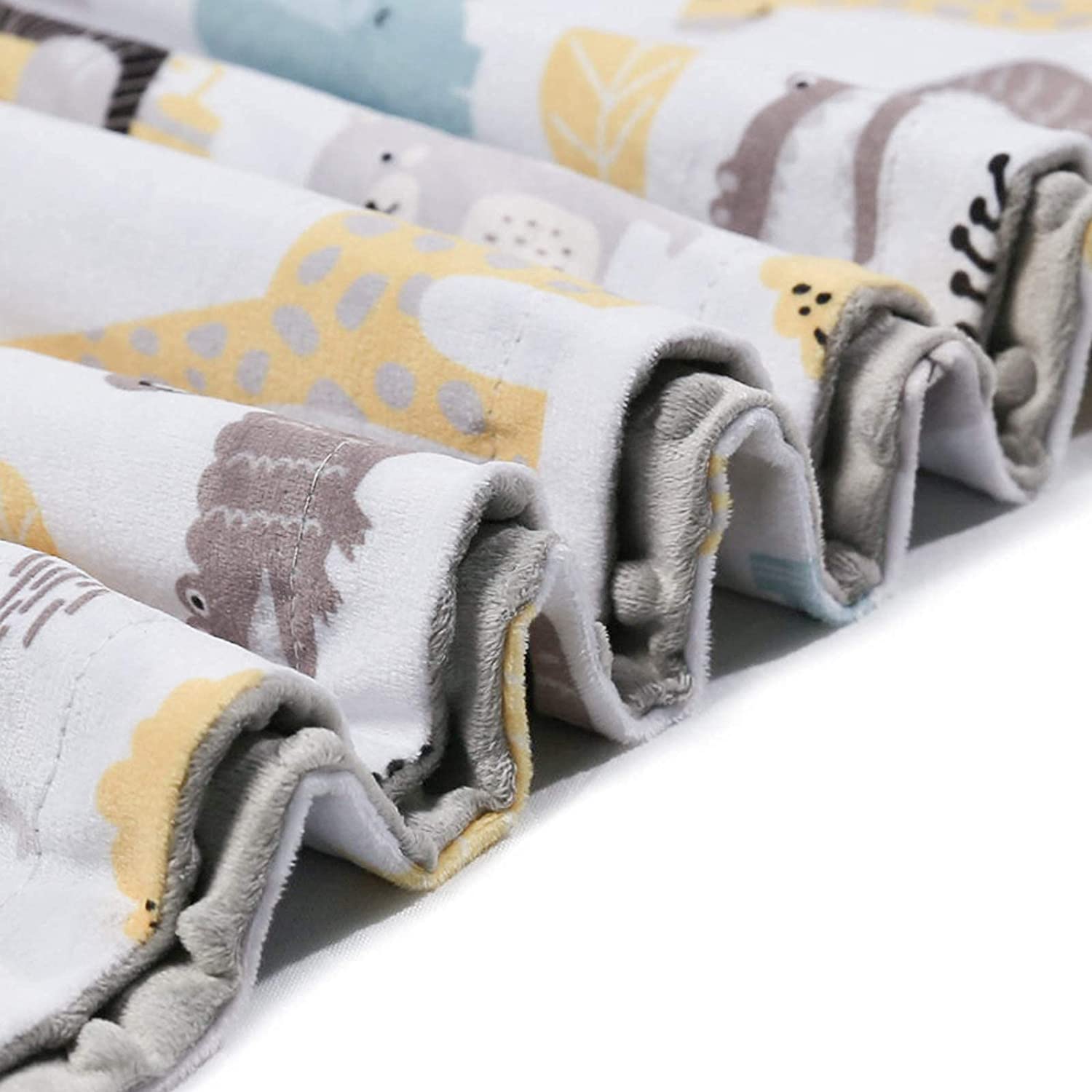 BORITAR Animals Baby Blanket and Elephant Security Blanket, Soft Minky Blanket with Lovely Animals P