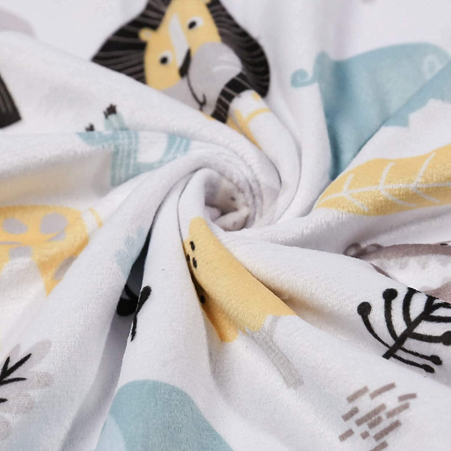BORITAR Animals Baby Blanket and Elephant Security Blanket, Soft Minky Blanket with Lovely Animals P