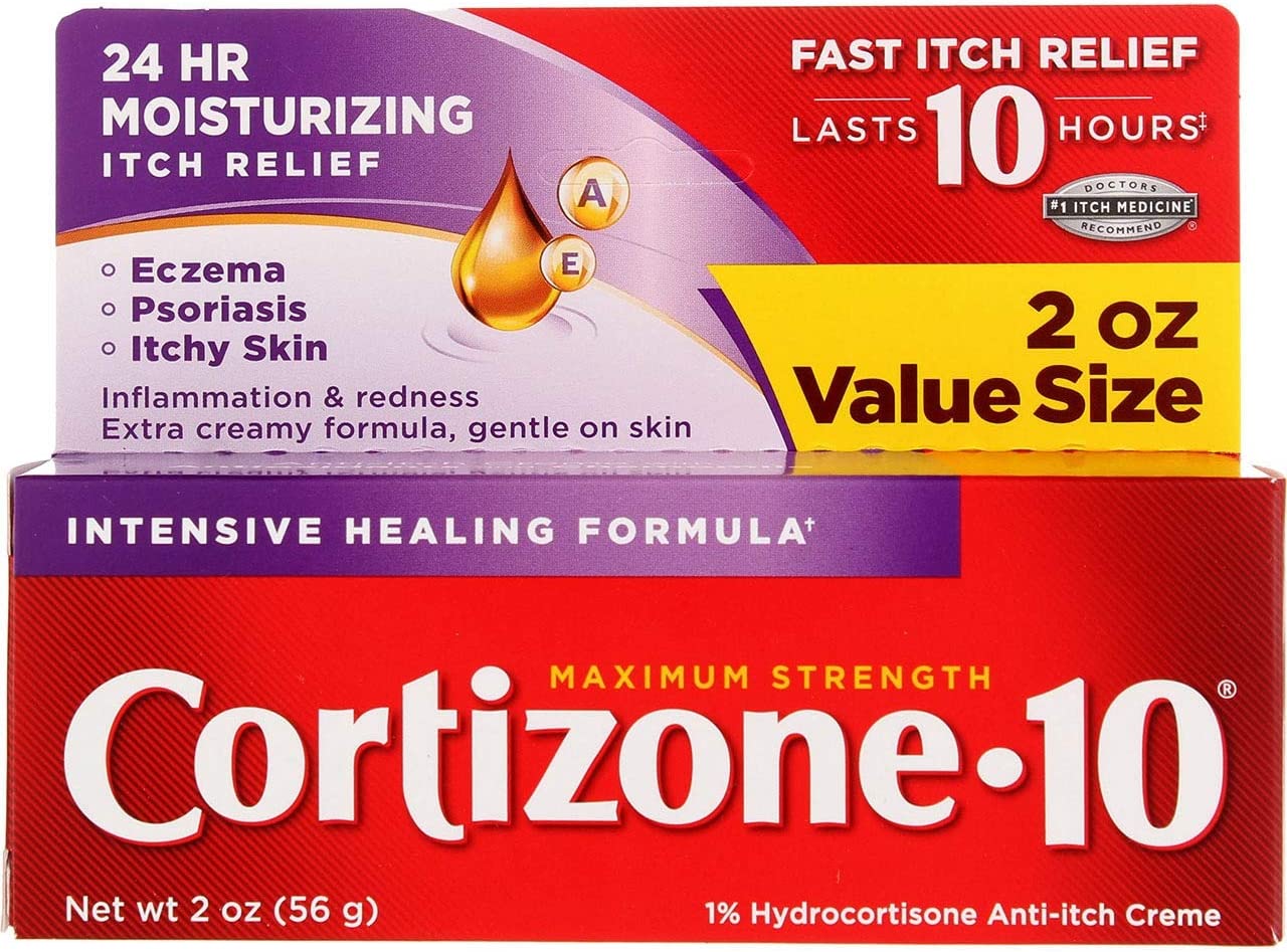 Cortizone 10 Maximum Strength Intensive Healing formula, 2 Ounce (Pack of 2), Anti-Itch Cream with C