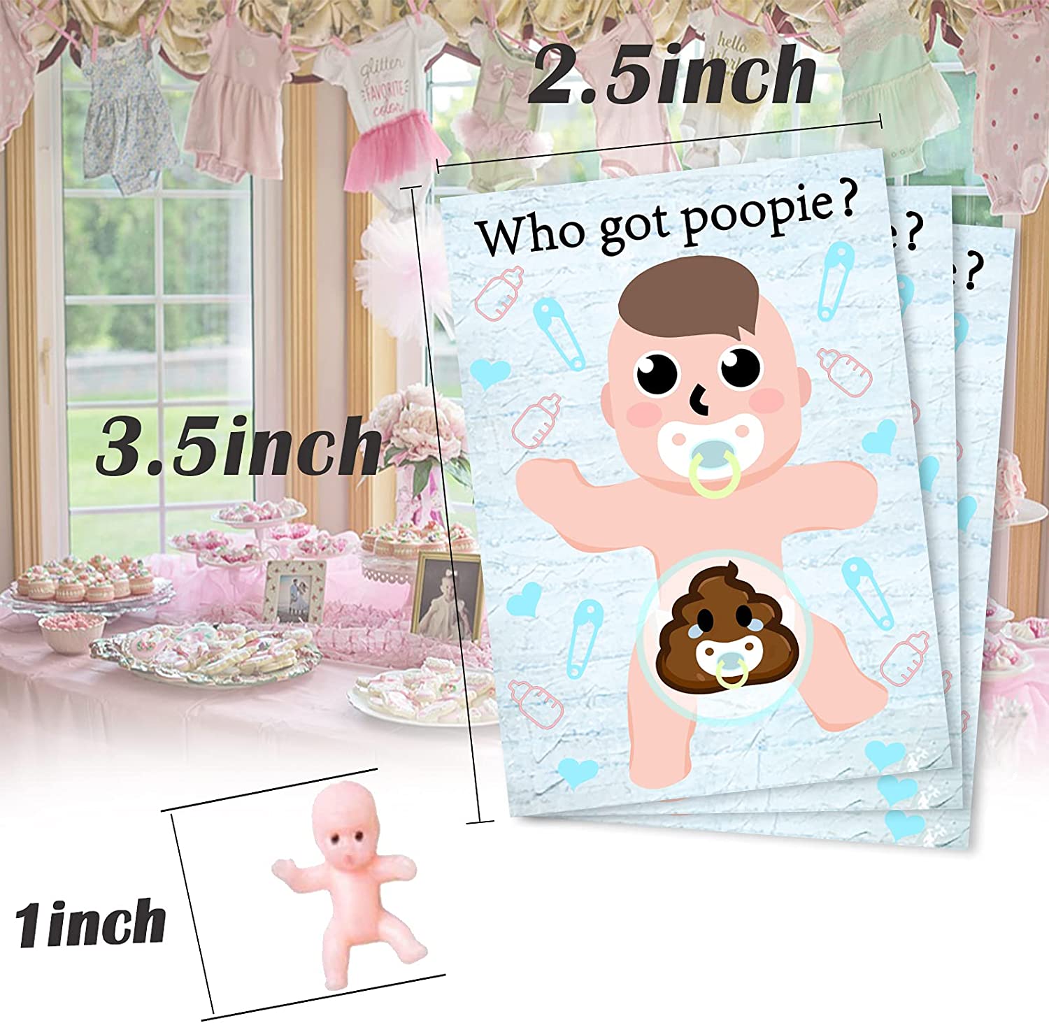 Poopie Diaper Boys Baby Shower Scratch Off Cards 1 - (30 Cards) - Baby  Shower Game Scratch Off, image size:1500x1463