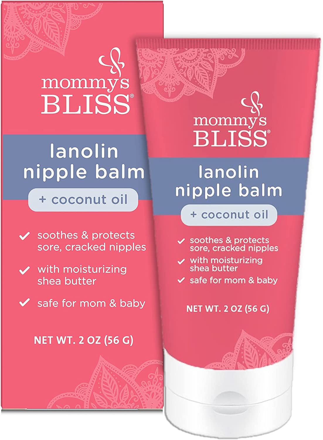 Mommy's Bliss Lanolin Nipple Balm Breastfeeding Cream with Coconut Oil