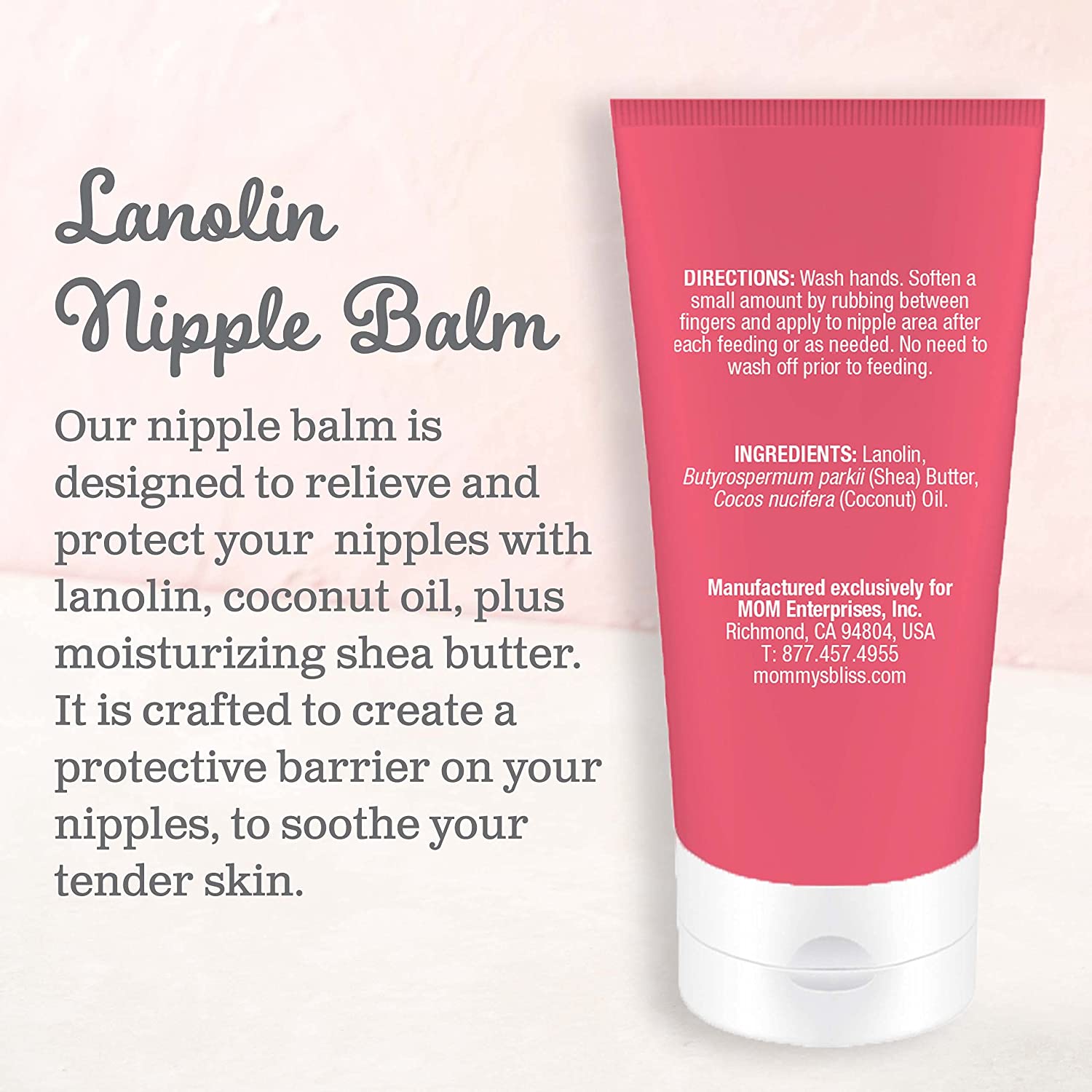 Mommy's Bliss Lanolin Nipple Balm Breastfeeding Cream with Coconut Oil