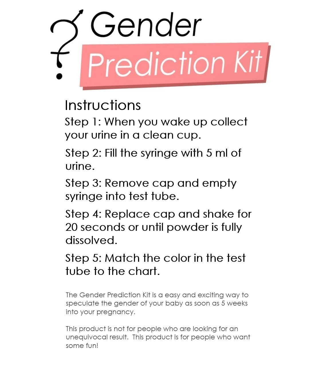 Baby Gender Prediction Test Kit - Early Pregnancy Prenatal Sex Test - Predict if Your Baby is a boy