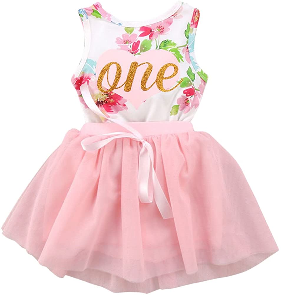 First Birthday Baby Girl Floral one Clothes for Newborn Infant Toddler