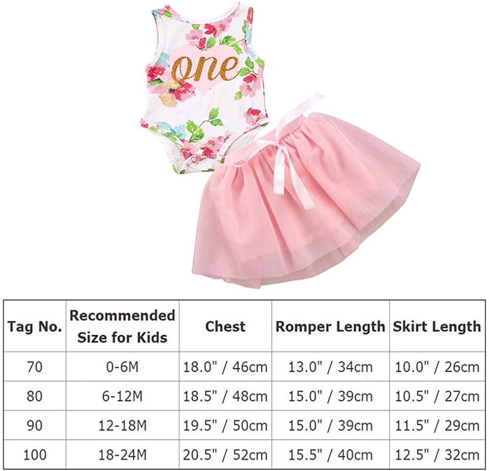 First Birthday Baby Girl Floral one Clothes for Newborn Infant Toddler