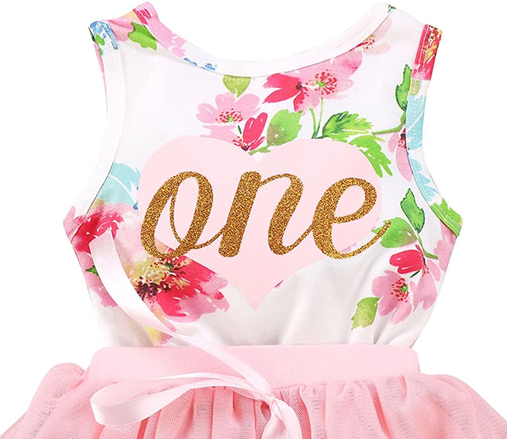 First Birthday Baby Girl Floral one Clothes for Newborn Infant Toddler