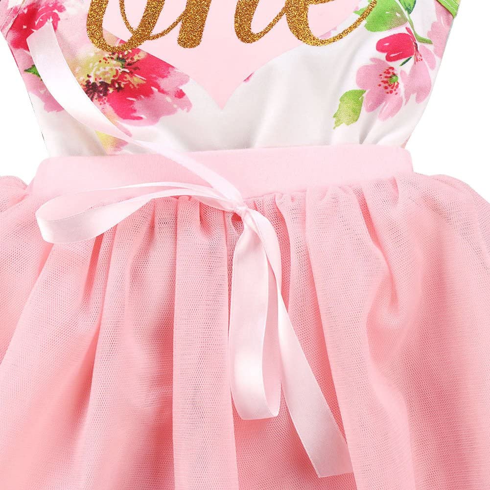 First Birthday Baby Girl Floral one Clothes for Newborn Infant Toddler