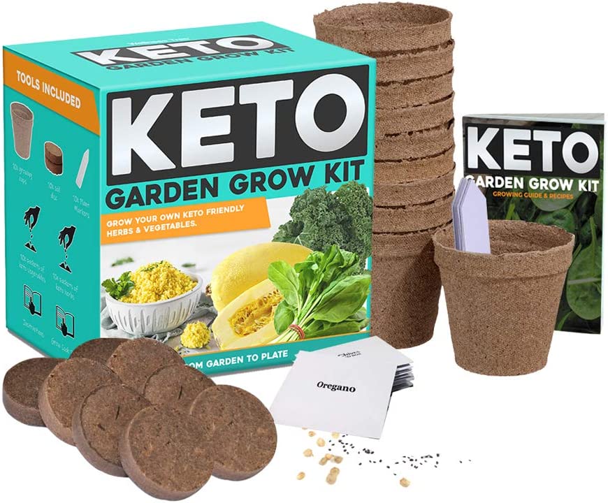 Wellness Tree Keto Garden Diet Grow Kit - Plant Your Own Keto Friendly Low Carb Meals Spinach, Kale