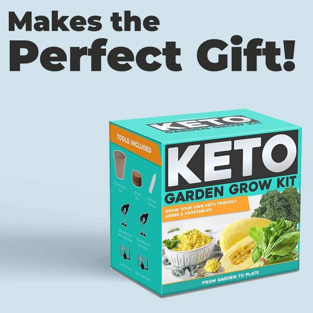 Wellness Tree Keto Garden Diet Grow Kit - Plant Your Own Keto Friendly Low Carb Meals Spinach, Kale