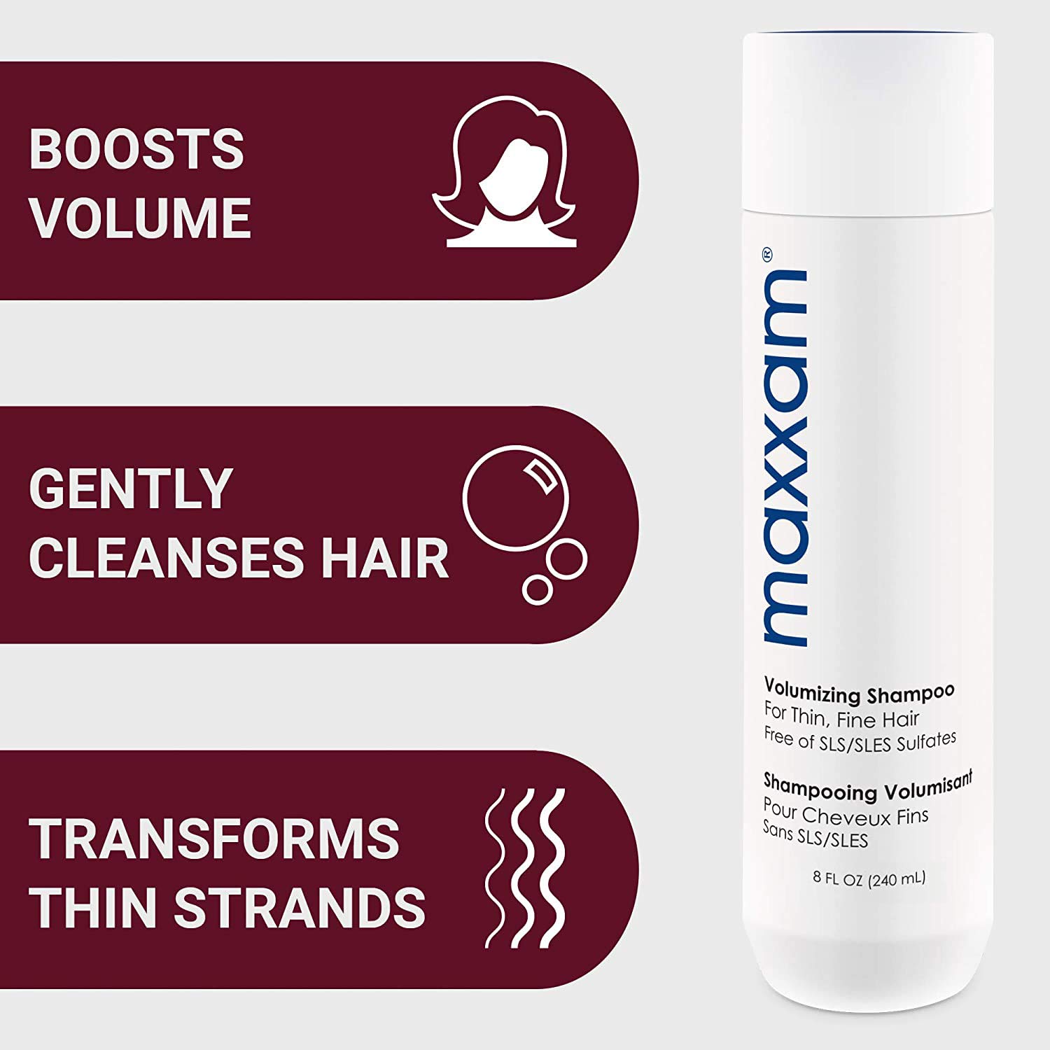 MAXXAM Daily Volumizing Shampoo for Thin and Fine Hair (8 oz.) by