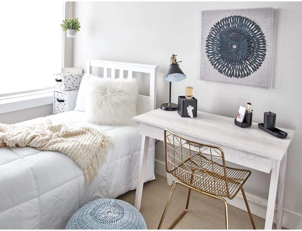 iDesign Arrow Fabric Storage Cube Bin, Small Basket Container with Dual Side Handles for Closet, Bed