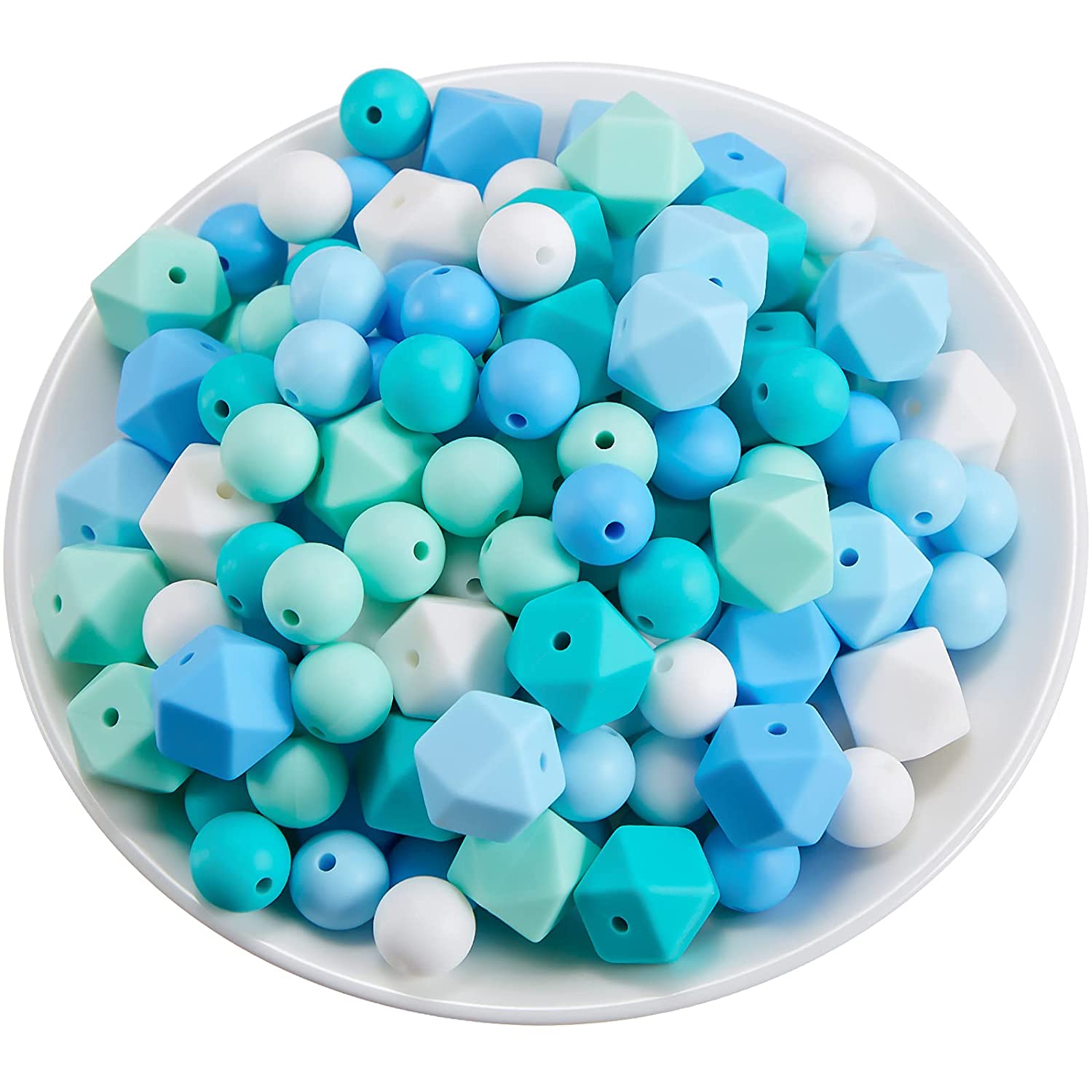 150 Pieces Silicone Beads DIY Necklace Bracelet Beads Set 100 Pieces 12 mm Round Silicone Beads and 