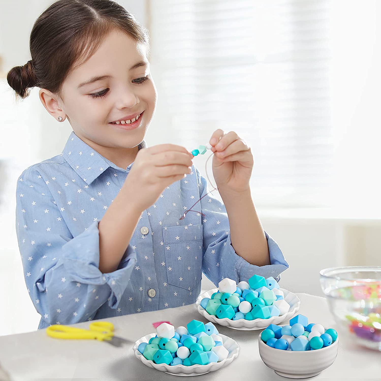 150 Pieces Silicone Beads DIY Necklace Bracelet Beads Set 100 Pieces 12 mm Round Silicone Beads and 