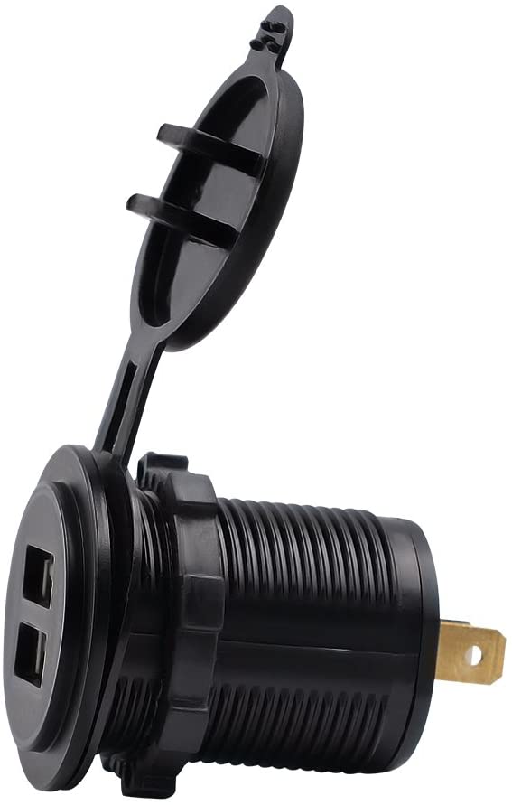 Car Charger Motorcycle Waterproof Dual USB Charger 5V 4.2A Power Outlet for 12 24V Car Motorcycle Wi