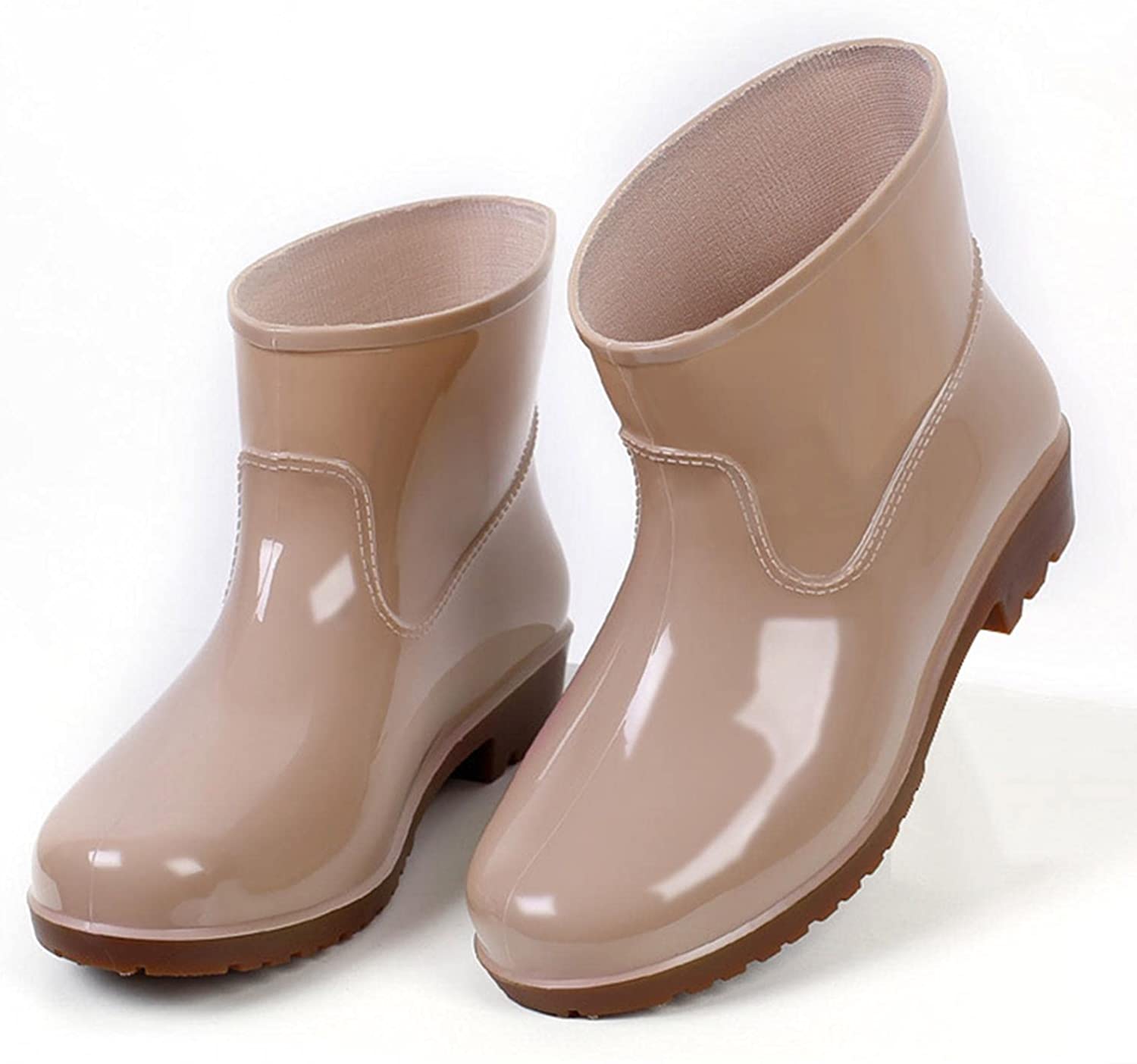 Aunimeifly Short rain Boots for Women and Waterproof Garden Shoes Stylish Light Ankle Rain Shoes and