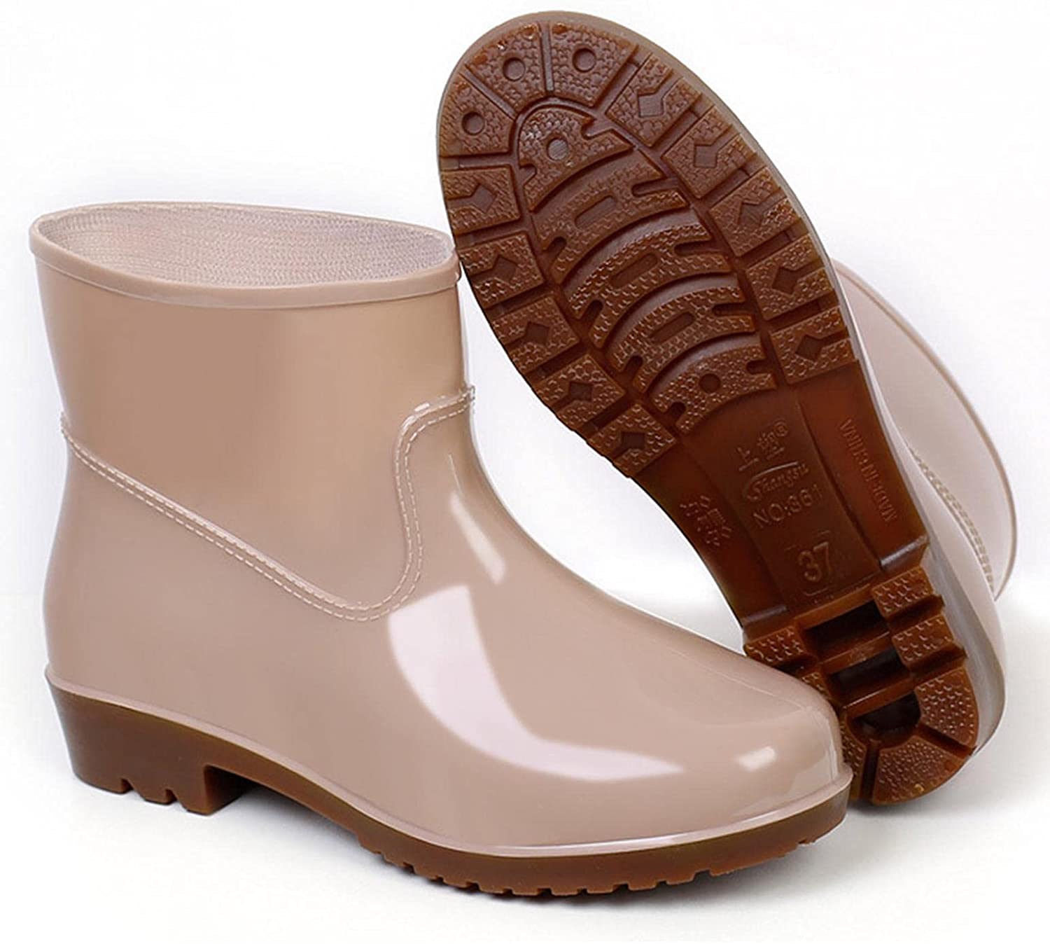 Aunimeifly Short rain Boots for Women and Waterproof Garden Shoes Stylish Light Ankle Rain Shoes and