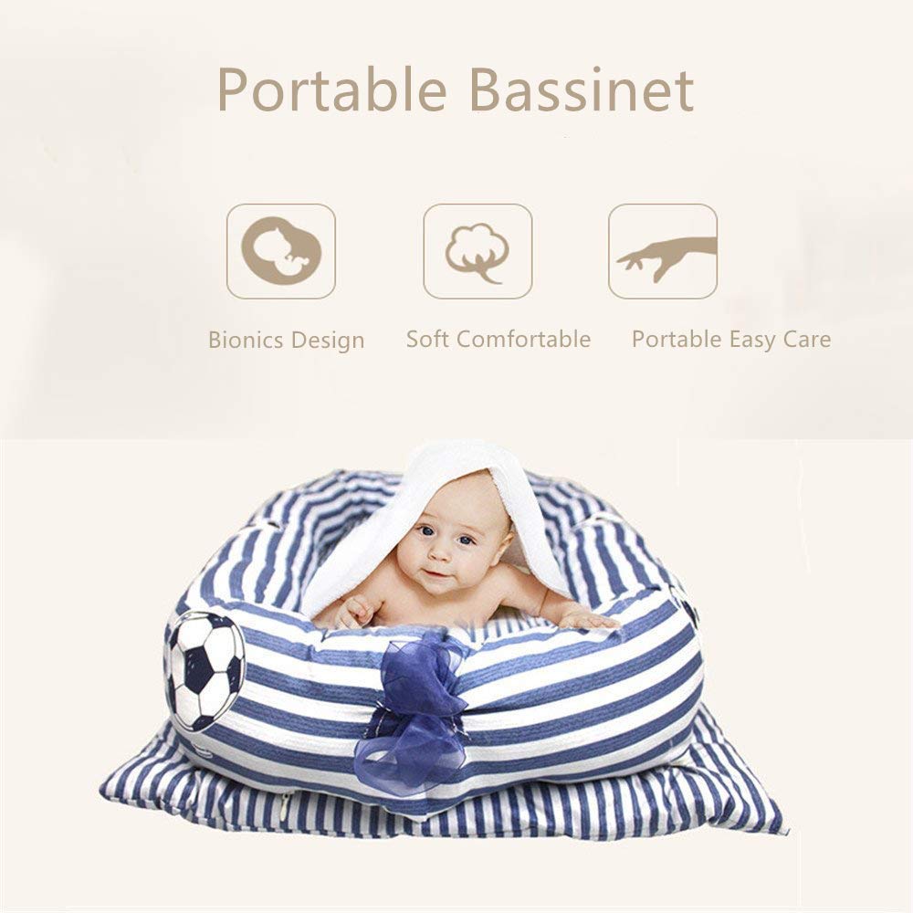 Abreeze Baby Bassinet for Bed -Polar Bear Baby Lounger - Breathable Co-Sleeping Baby Bed - 100% Cott