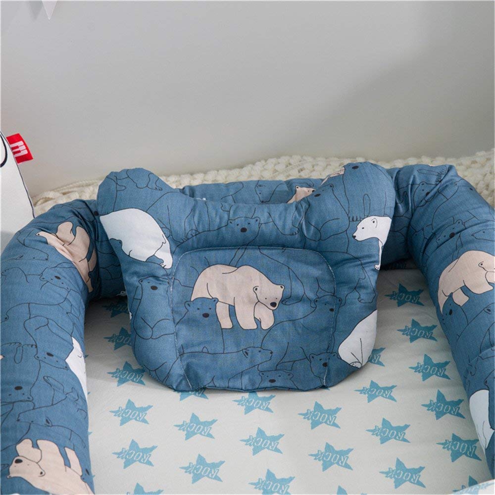 Abreeze Baby Bassinet for Bed -Polar Bear Baby Lounger - Breathable Co-Sleeping Baby Bed - 100% Cott