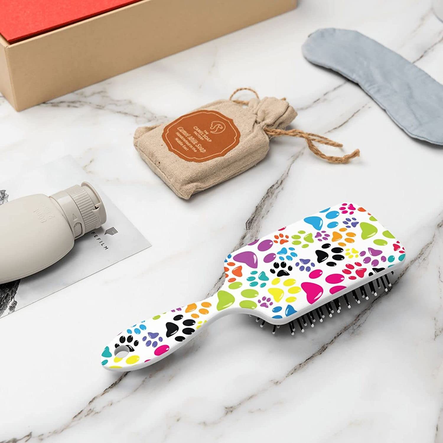 TUIFYBCO Colorful Dog Paw Hair Brush, Air Cushion Comb for Women Men Kids, Nylon Hair Brush for Deta