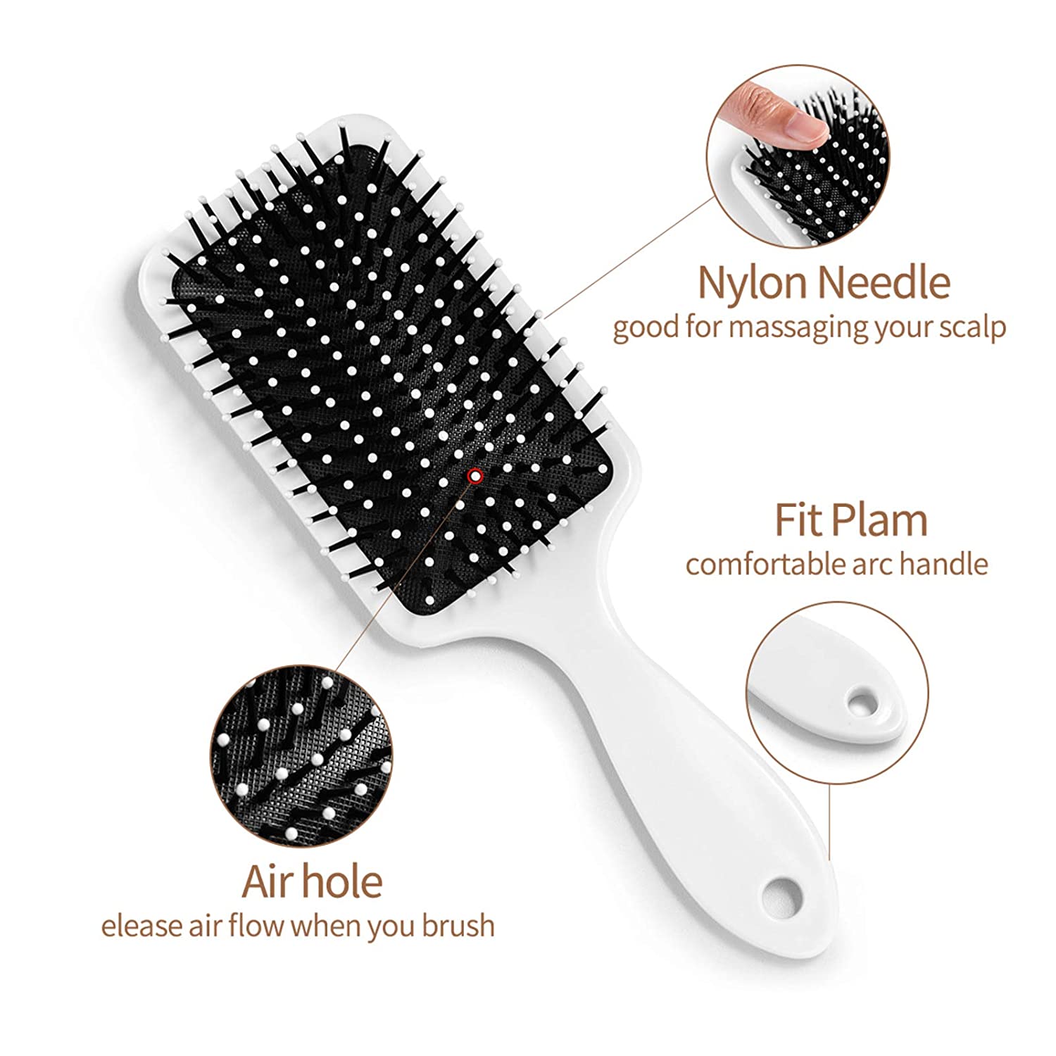TUIFYBCO Colorful Dog Paw Hair Brush, Air Cushion Comb for Women Men Kids, Nylon Hair Brush for Deta