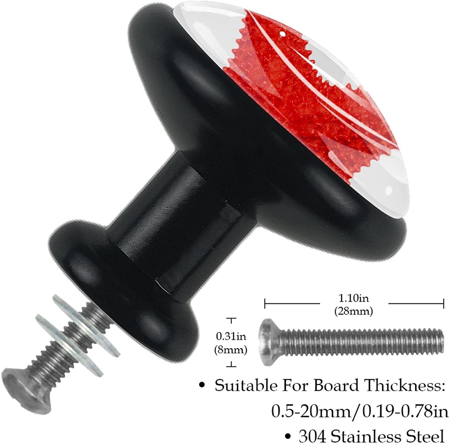 4pcs Metal Crystal Glass Cabinet Knobs Red Star Unique Designed Cupboard Drawer Pull Handles for Kid
