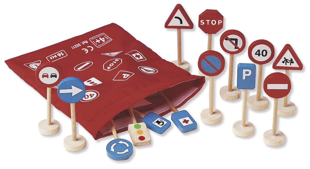 Goula D50211 Wooden Traffic Sign (Bag of 16) by